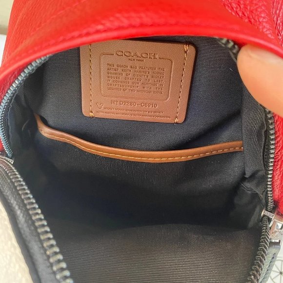 Coach Disney Mickey Mouse X Keith Haring Small West Backpack Crossbody c6910